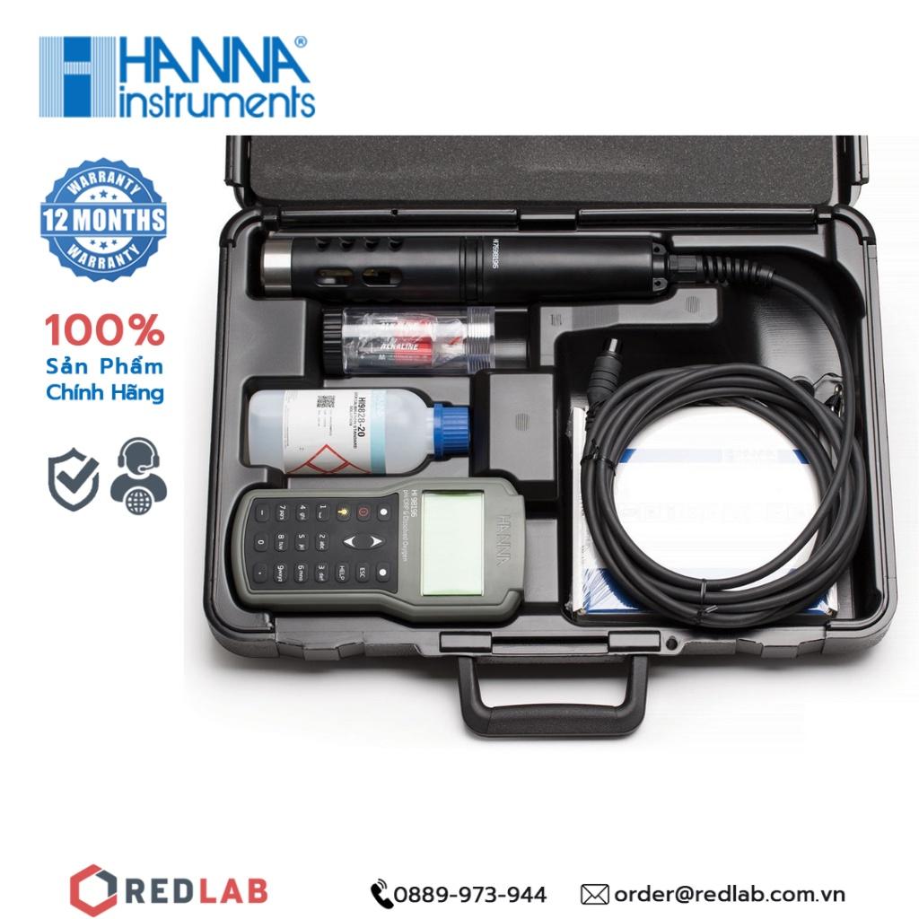 Máy Đo Oxy Hòa Tan/pH/ORP/Áp Suất/Nhiệt Độ Chuyên Nghiệp Hanna HI98196 chính hãng, bảo hành 12 tháng
