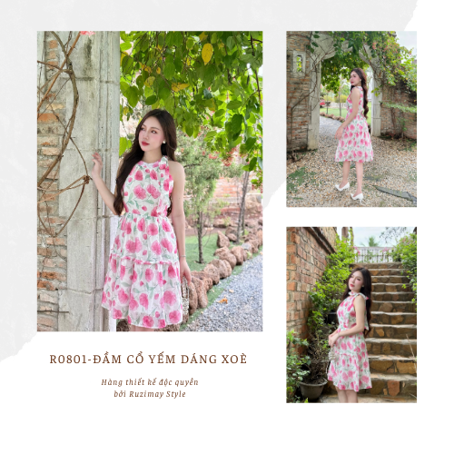 Đầm Maxi Ruzimay Dáng Ngắn Hoạ Tiết R0800