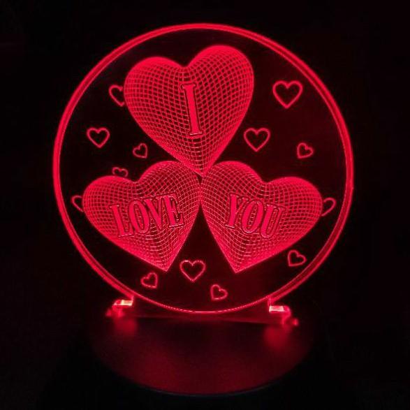 Quà tặng - Đèn ngủ Led 3D mẫu Tình Yêu