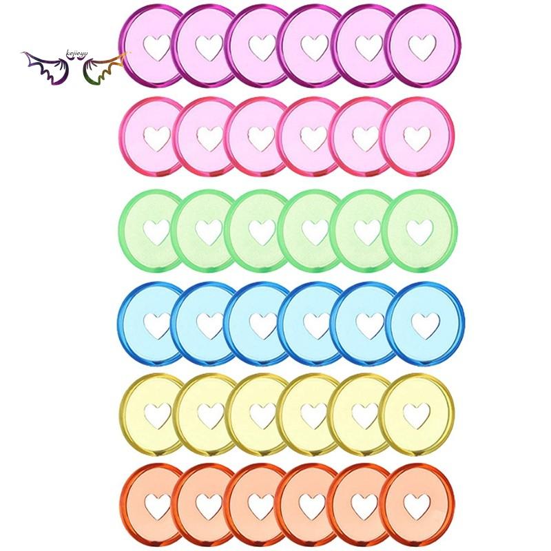 Bộ 60 Vòng Nhựa Gắn Lỗ Hình Trái Tim 24mm