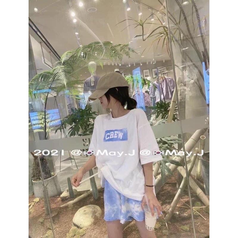 Bộ Áo Quần Cộc Loang CREW Set Áo Phông Quần Đùi