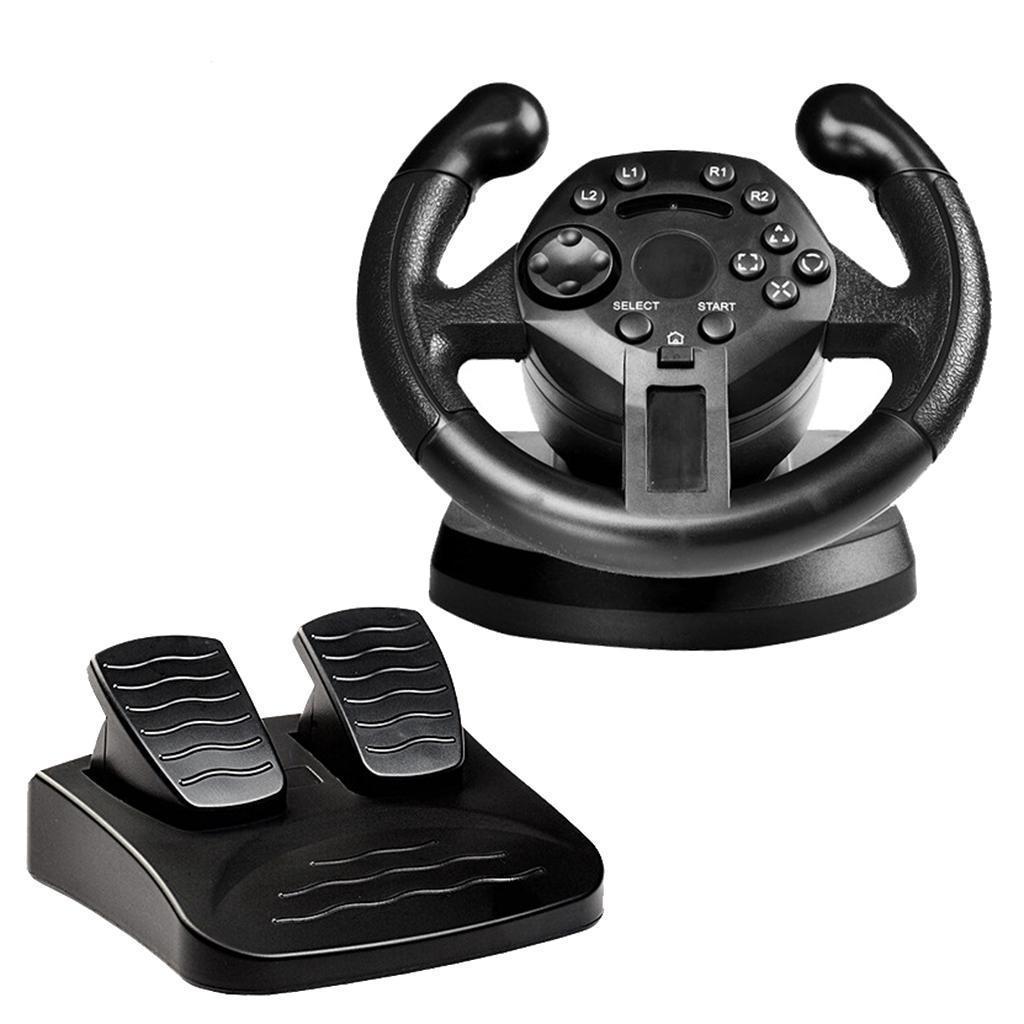 Driving Game Racing Steering Wheel Kit For PS3/PC Game Steering Wheel Black