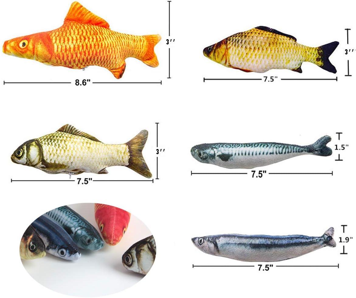 Đồ chơi Catnip 5 -Pack - Hình dạng cá mô phỏng mô phỏng Catnip Doll Pillow Pillow Tương tác Chew