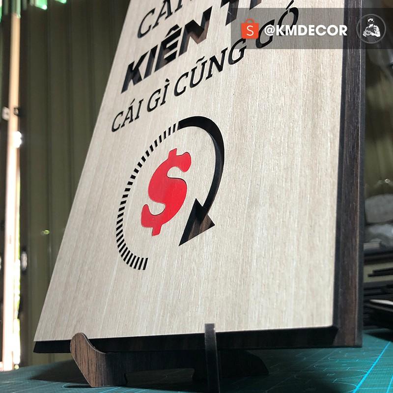 Tranh gỗ động lực treo tường - Cần mẫn kiên trì cái gì cũng có
