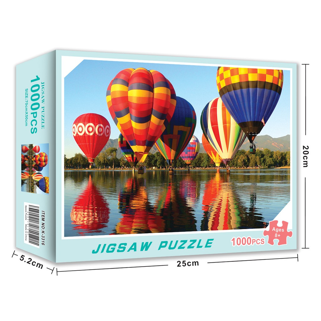 Bộ Tranh Ghép Xếp Hình 1000 Pcs Jigsaw Puzzle Hot Air Balloon Festival Thú Vị Cao Cấp