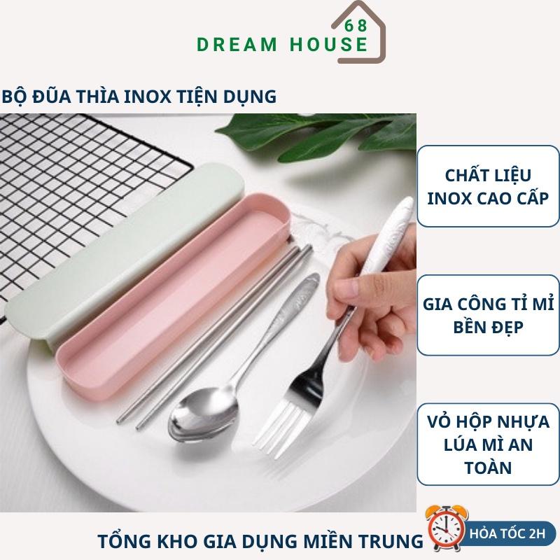 Bộ Đũa, Thìa, Dĩa Inox - Bộ Đũa Thìa Văn Phòng Du Lịch Tiện Lợi