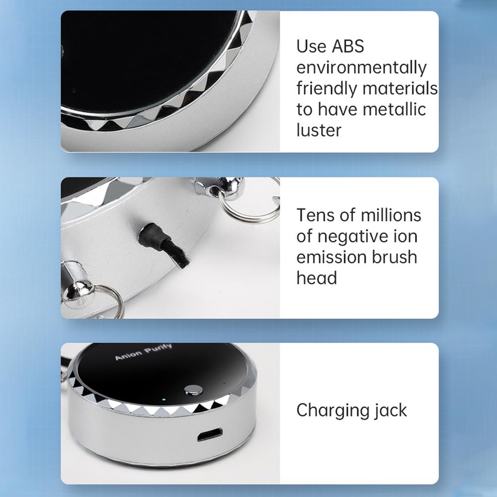 USB Portable Wearable Air Purifier Mini Air Necklace Air Freshener Necklace