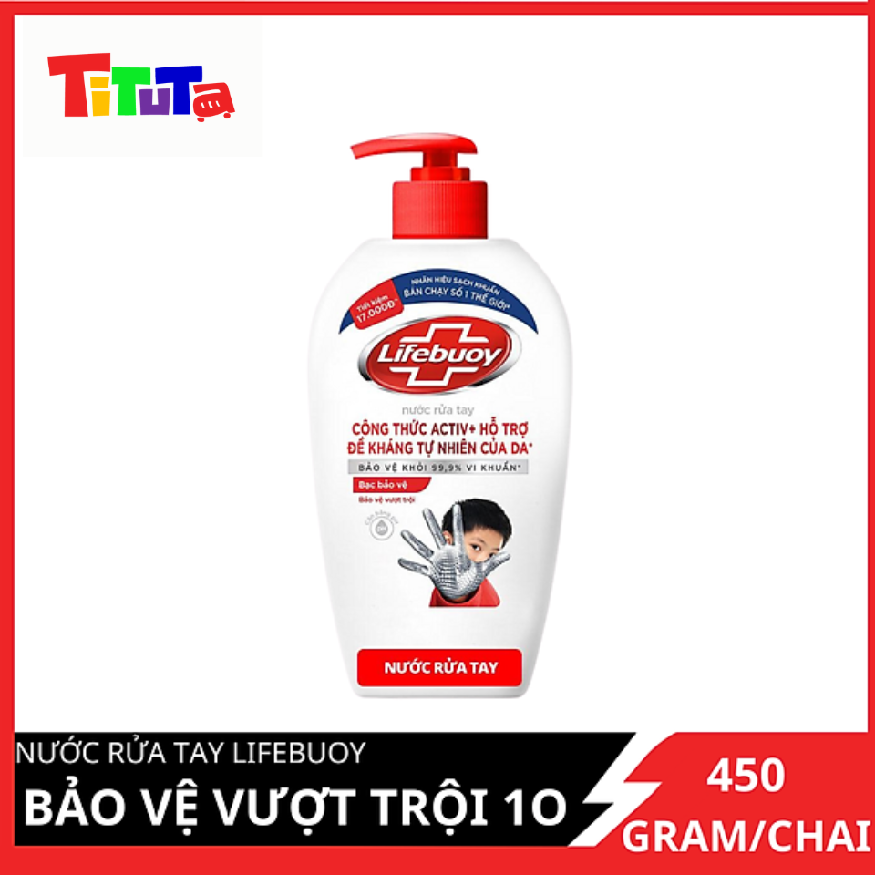 Nước rửa tay Lifebuoy Bảo vệ vượt trội 10 (Đỏ) 450ml