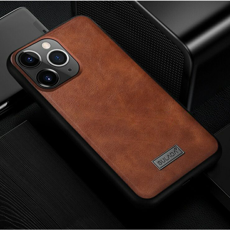 Ốp Lưng Da SULADA Viền silicon cho iPhone 11 - Hàng Chính Hãng