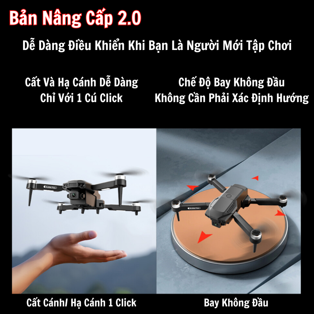 Flycam F199 Pro Max Cảm Biến Chống Va Chạm, Plycam mini Camera Chống Rung 2 Trục, Động Cơ Không Chổi Than - Hàng Chính Hãng