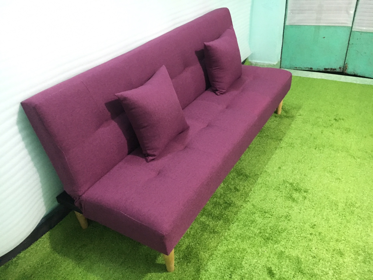 Ghế sofa bed bố tím BT 1m7x90, sofa giường phòng khách, salon, sopha, sa lông, sô pha