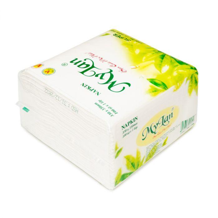 Set 5 Gói Giấy Napkin Trà Xanh Loại 330x330mm (100 Tờ/Gói)