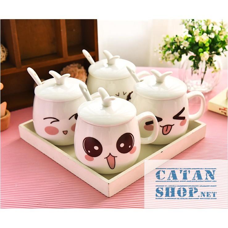 01 LY SỨ , CỐC, TÁCH GỐM SỨ HÌNH CẢM XÚC, HAPPY EMOTION CHỊU NHIỆT TỐT_HK062