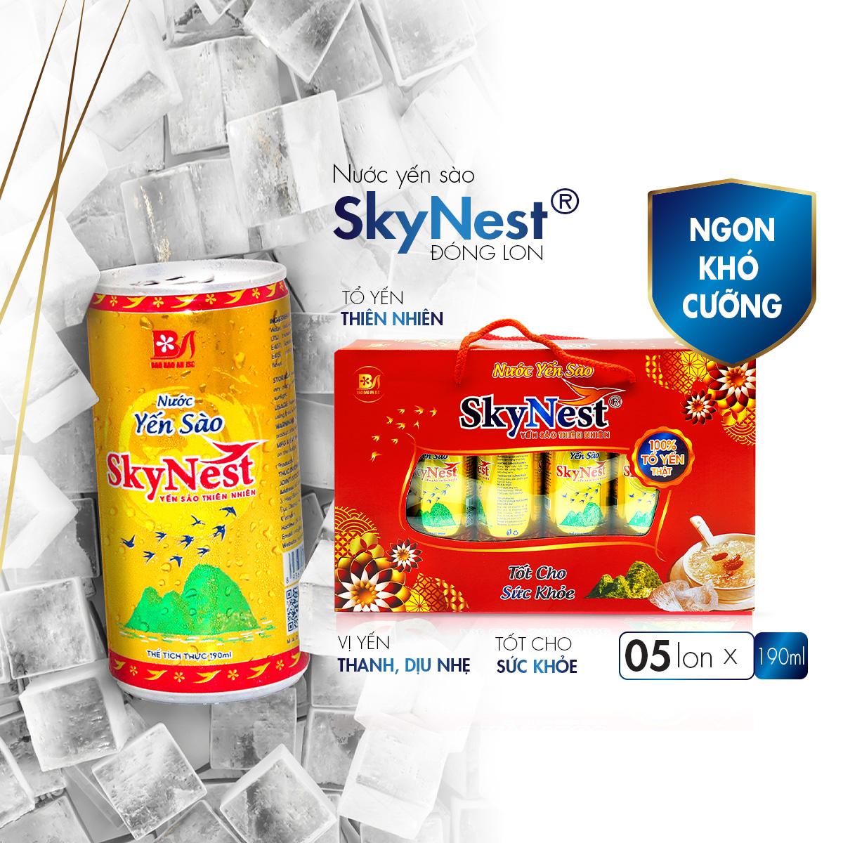 Nước Yến Sào SkyNest 3% Tổ Yến thật, Giải khát nhanh gọn, Tốt cho sức khỏe