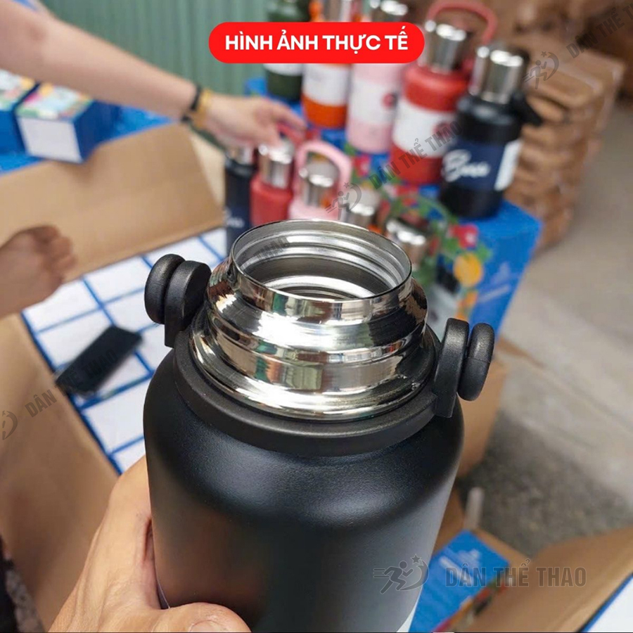 Bình giữ nhiệt inox 316 có quai xách dễ mang theo khi đi xe đạp, du lịch - Cốc giữ nhiệt đảm bảo tiêu chuẩn an toàn cho người sử dụng