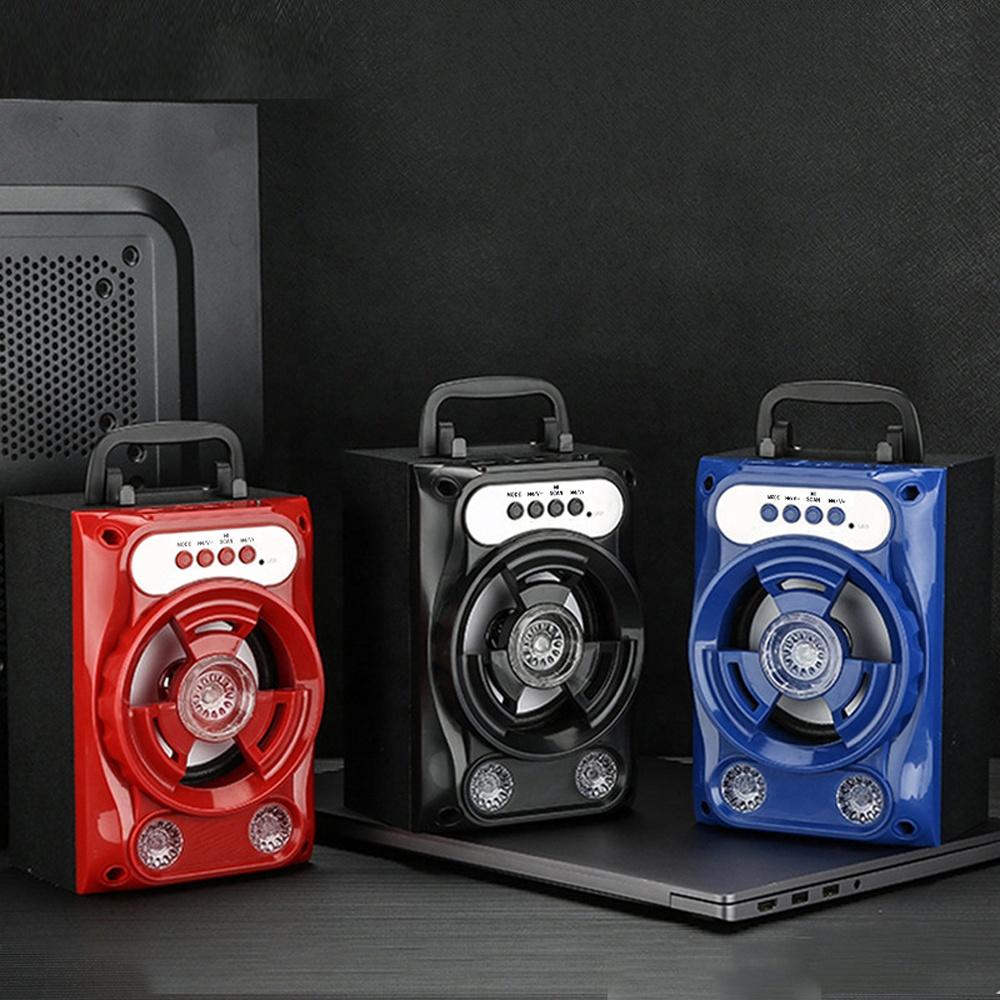 Loa Karaoke Bluetooth Không Dây Ngoài Trời Chất Lượng Cao, Thẻ USB Di Động Ngoài Trời Di Động Vuông Vũ Âm Thanh Loa Color: Black