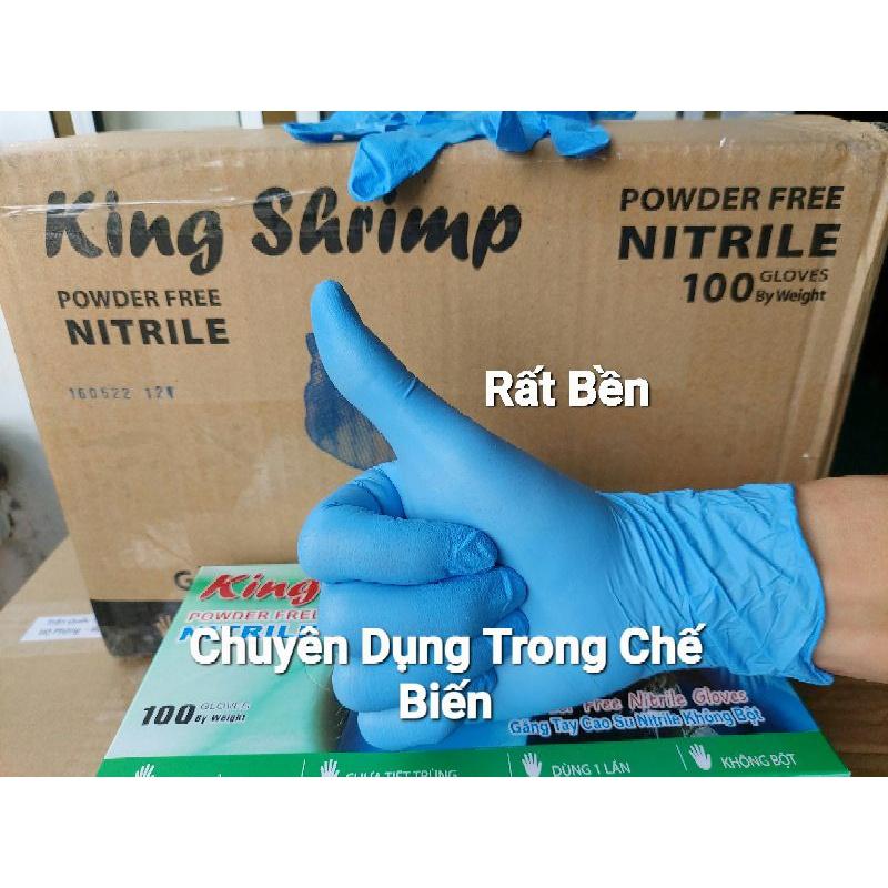 [ Hàng Chính Hãng ] Găng Tay Nitrile Xanh Không Bột Cao Cấp TT GLOVES 4.5garm, Bao Tay Xanh Dày