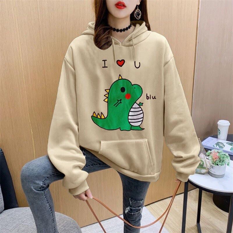 Áo hoodie Unisex in hình Khủng Long nam nữ siêu hot