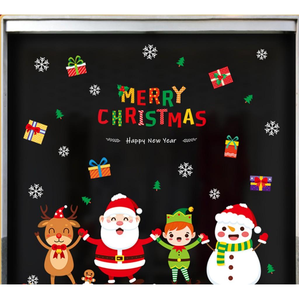 Decal trang trí kính, tường Giáng Sinh 80cm -1,4m