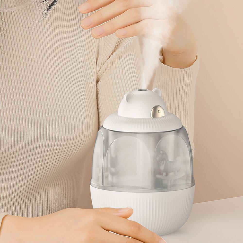 3 In 1 Ultrasonic Air Humidifier With Carousel Music Box Diffuser Mist Maker 320ml