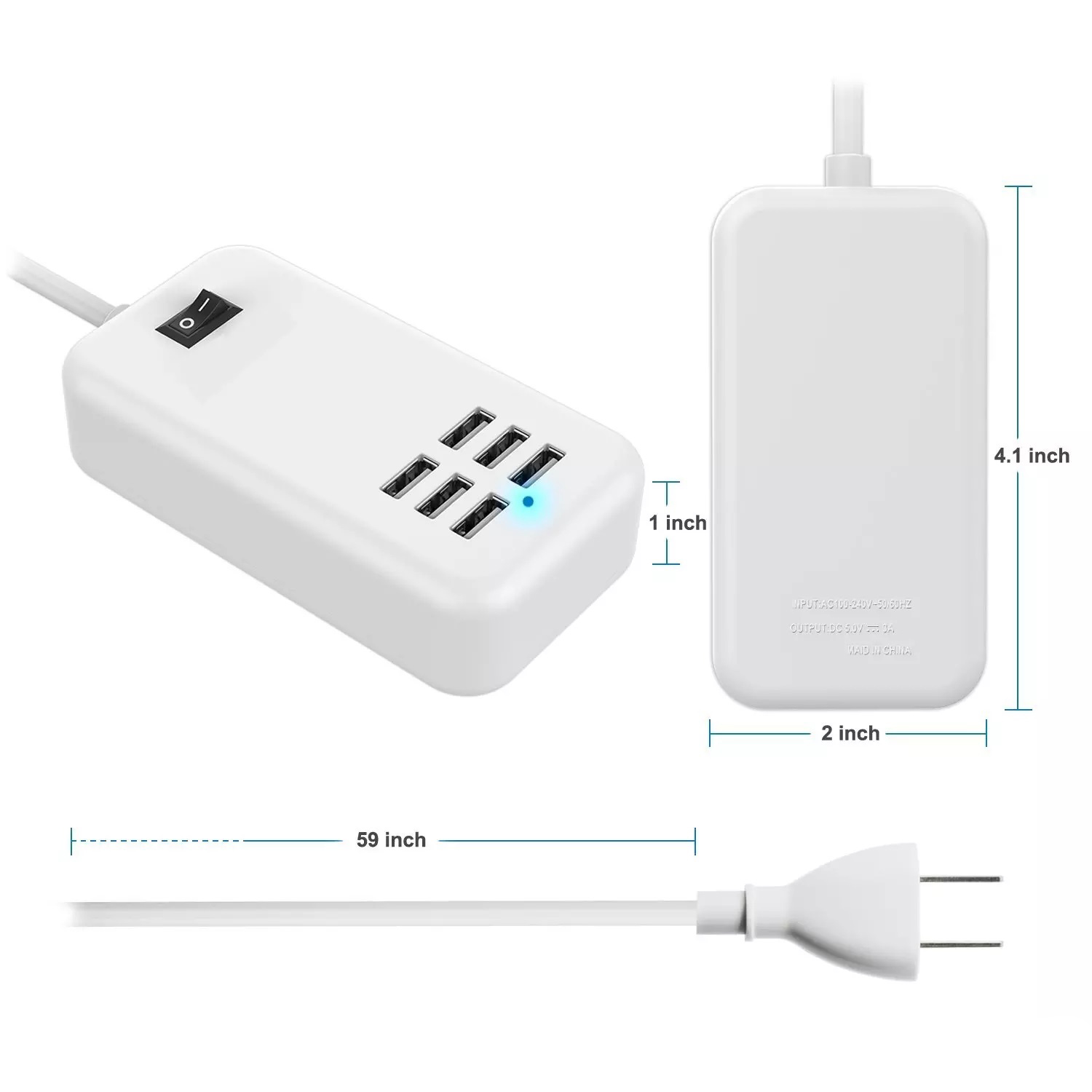 Ổ cắm Hub USB gồm 6 cổng đầu sạc Tiện Lợi, thiết kế nhỏ gọn, linh hoạt phù hợp mọi đối tượng, chất lượng đảm bảo, Giao diện USB2.0 tốc độ cao (Hi-Speed), tốc độ tối đa lên tới 480Mbps và tương thích ngược với các tiêu chuẩn chuẩn USB 1.1 / 1.0