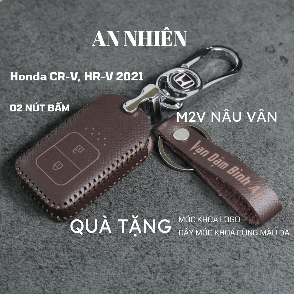 Bọc chìa khoá HRV, CRV 2 nút bấm, Bao da dành cho, ốp chìa khoá da bò, nhiều màu, khâu thủ công