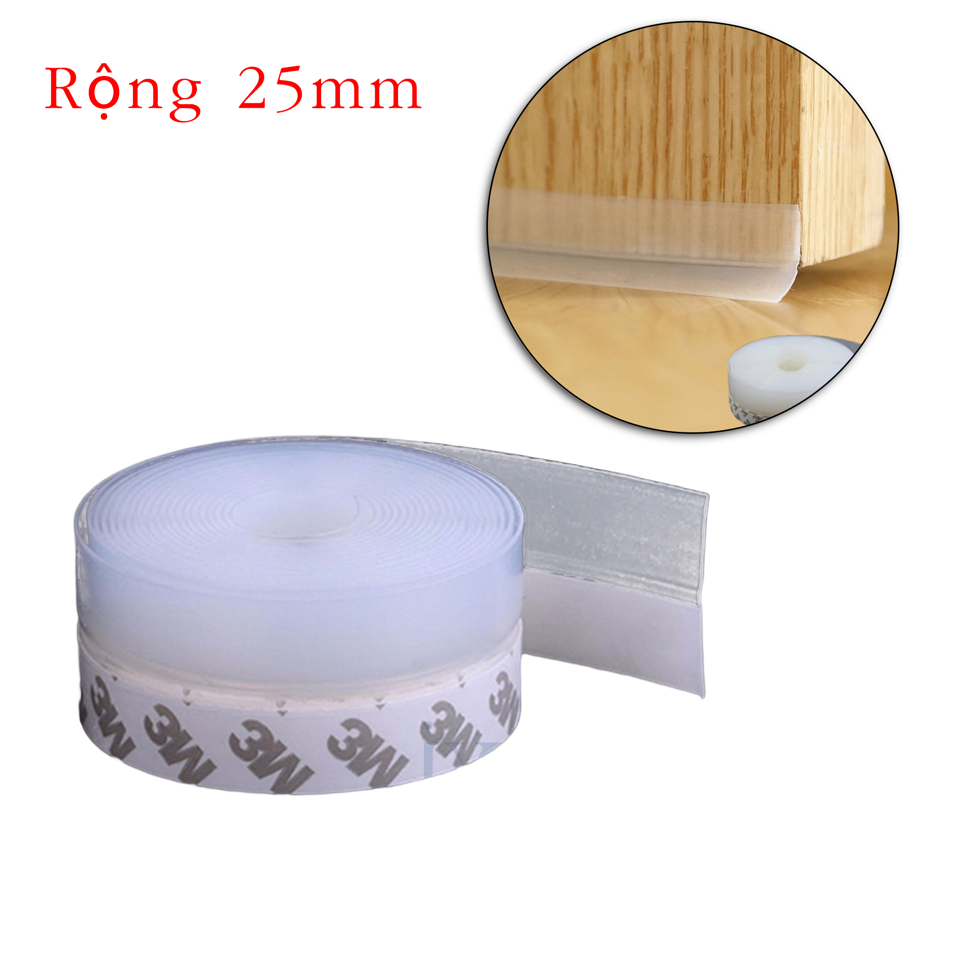 Ron miếng dán chân cửa 25mm