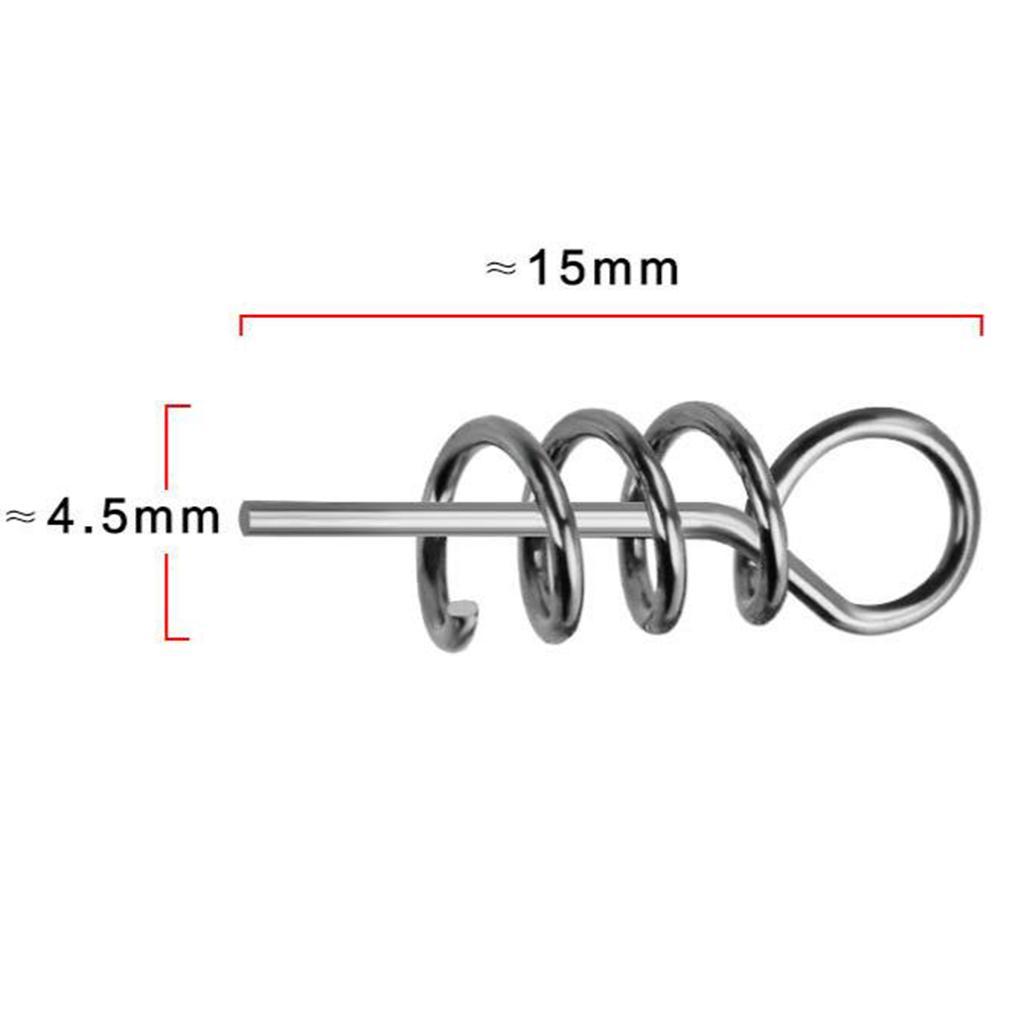50pcs/Box Twist Lock Fishing Hooks Centering Pin Spring Fish Hooks Kit Fishing Baits Lure Rigs for Soft Lure Bait Worm