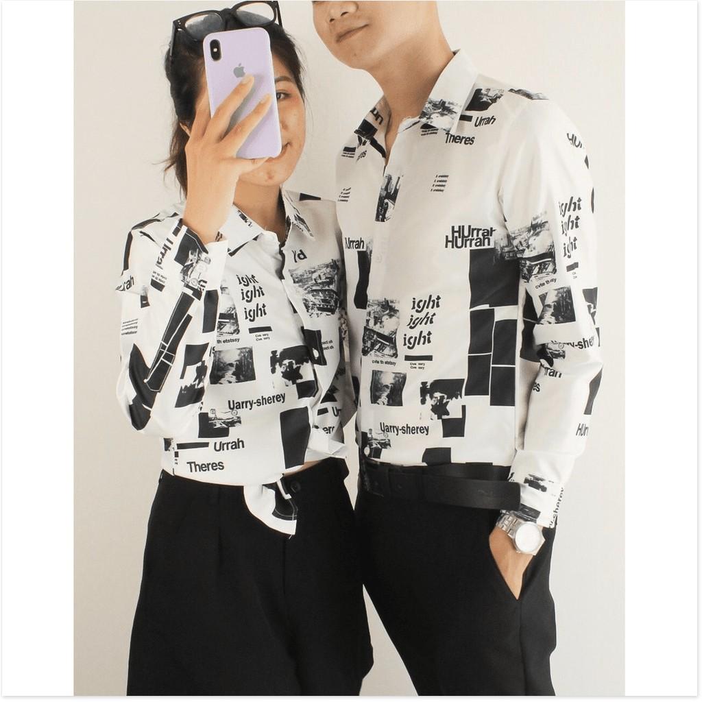 ÁO SƠ MI LỤA 3D CẶP NAM NỮ