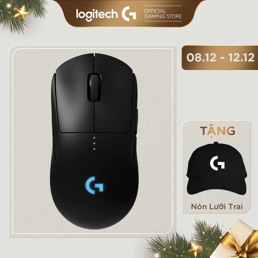 Chuột game không dây Logitech G Pro Wireless - Thiết kế cấp độ Esport, nhẹ, cảm biến Hero 25k, RGB Lightsync, Lightspeed -Hàng Chính Hãng