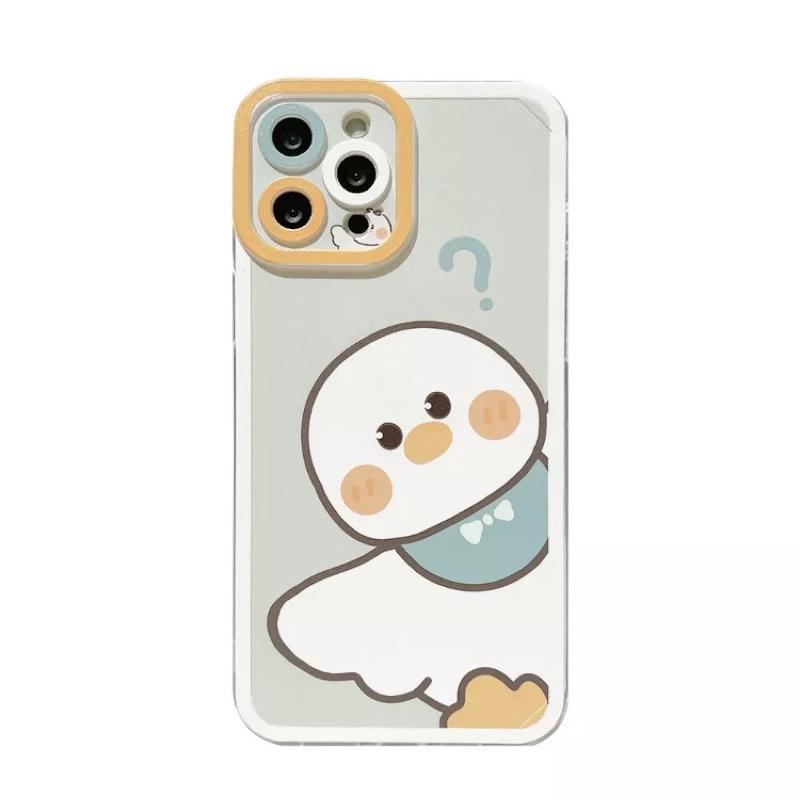 Ốp Lưng dành cho iPhone 13 Pro Max, 13/13 Pro , 11, 11 Pro Max, 12 Pro Max vịt con siêu cute loại dẻo viền camera nhựa