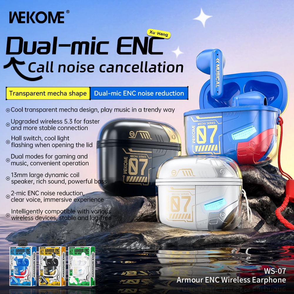 Tai Nghe Bluetooth Wekome WS-07 Armour END Wireles Earphone (Hàng chính hãng)