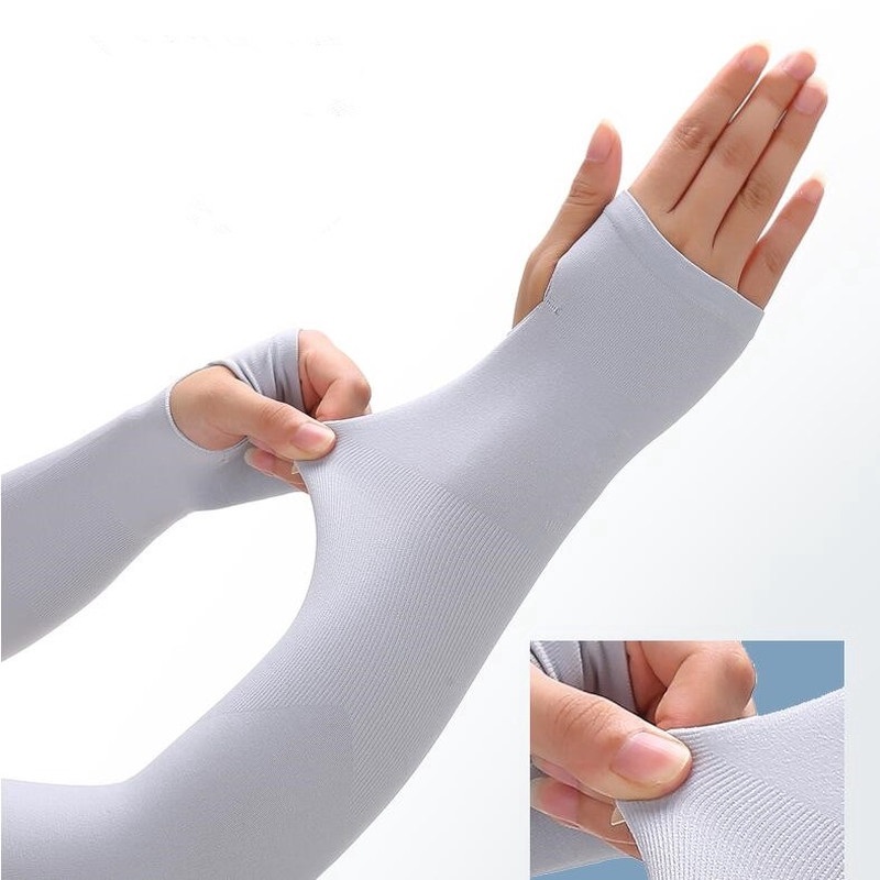 Bộ 2 găng tay xỏ ngón , ống tay chống nắng , găng tay chống nắng nam nữ chất vải thun co giãn cao cấp chống tia UV , chống nắng , thể thao hợp thời trang