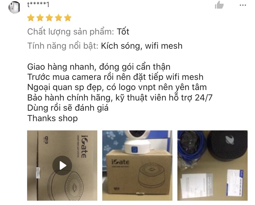 Hệ thống WiFi Mesh VNPT Technology iGate EW12ST (1-pack) chuẩn AC tốc độ cao hàng chính hãng