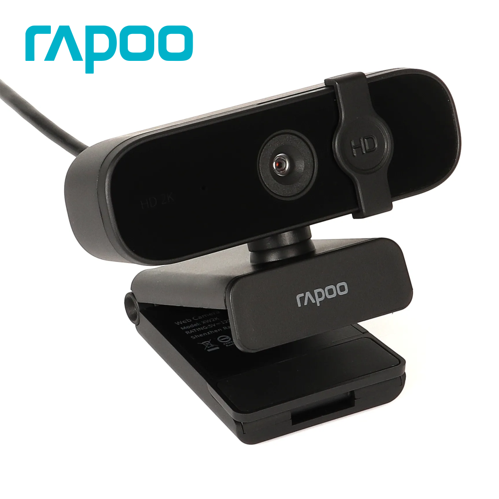 Webcam RAPOO XW2K Độ Phân Giải 2K, Micro Khử Ồn Kép, Góc Rộng 85 Độ, Quay Ngang 360 Độ - Hàng Chính Hãng