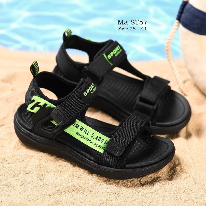 Sandal bé trai SPORT MEDIGEN ST57 quai dán linh hoạt đế matxa êm chống bẹt quai hậu đi học đi biển cho bé 4 - 12tuổi