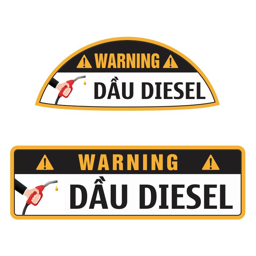 Tem Nhựa Dán Cảnh Báo Đổ Xăng - Đổ Dầu Diesel Cho Xe Hơi, An Toàn, Tiện Dụng Khi Đổ Xăng, Tránh Nhầm Lẫn. TakyHome 9100