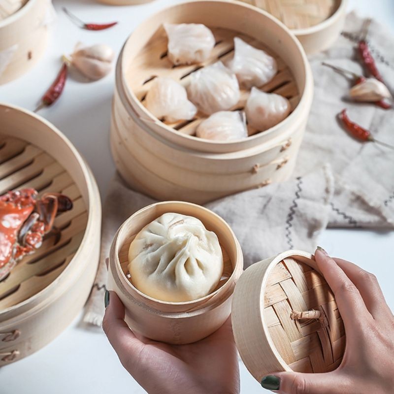 Lồng hấp đồ ăn bằng tre tự nhiên - sạch sẽ không độc hại