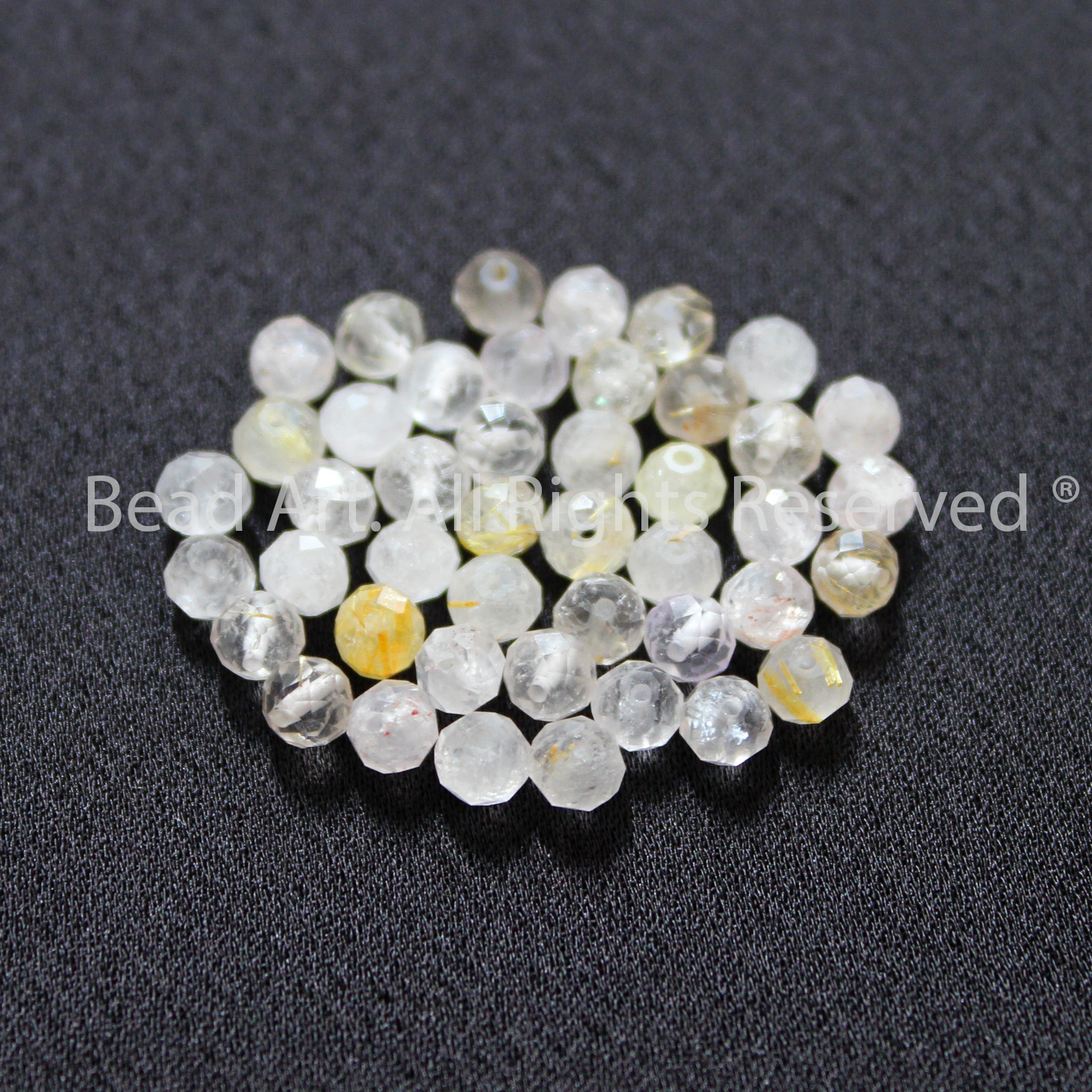 4x3MM Đá Super Seven, Đá Thông Thái Tông Trắng Vàng, Phối Vòng Tay Phong Thuỷ, Chuỗi Hạt - Bead Art