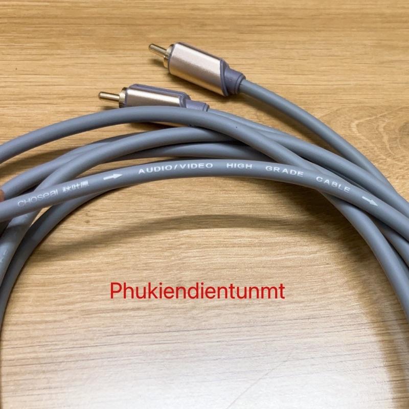DÂY CÁP ÂM THANH RẮC 3.5 RA 2AV MÀU GHI CAO CẤP