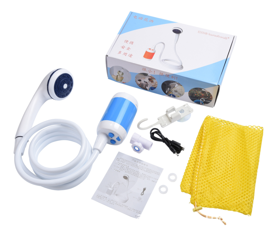 Tắm vòi hoa sen cắm trại ngoài trời có thể sạc Camping Shower Set Portable Outdoor