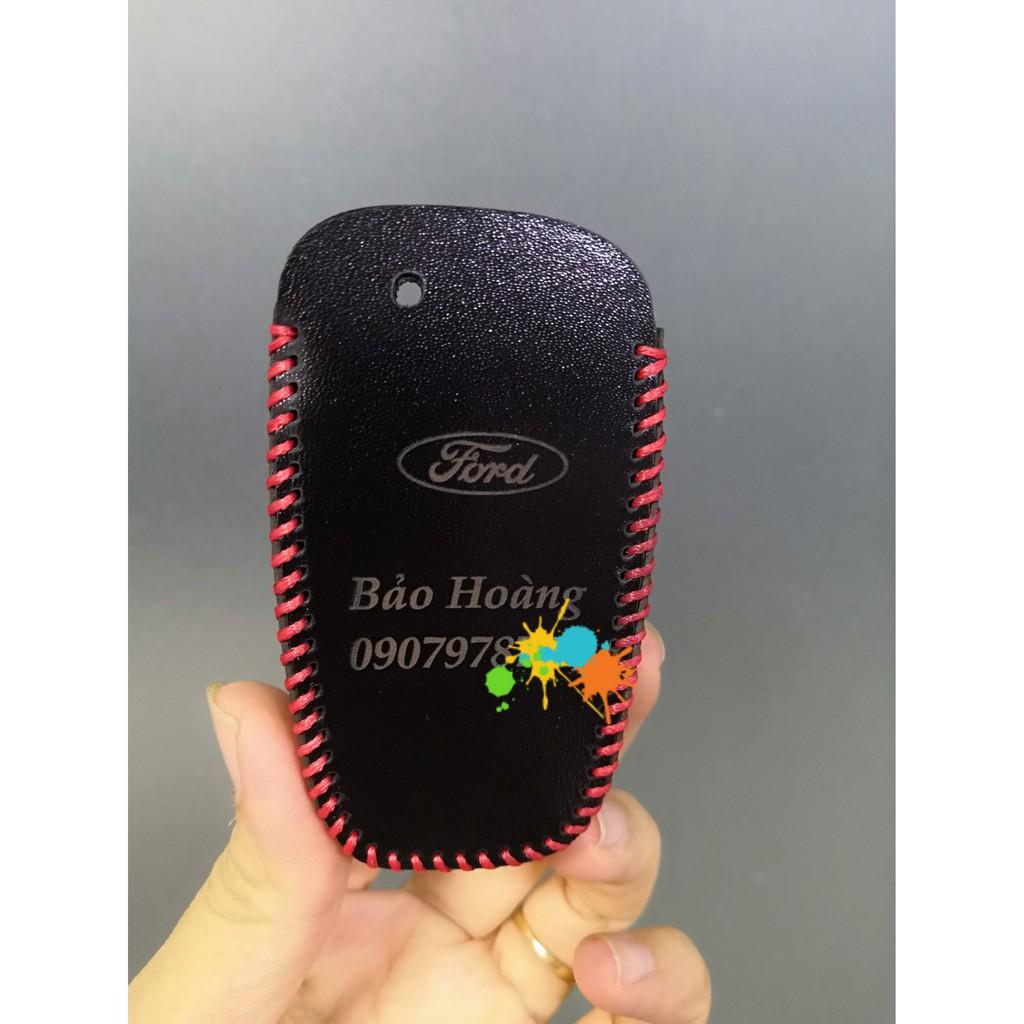 Bao Da Chìa Khóa Ford Ranger WT 18-20, Ecosport 18-20, Rapto, Da Bò, Khắc Theo Yêu Cầu, Số ĐT Chủ xe