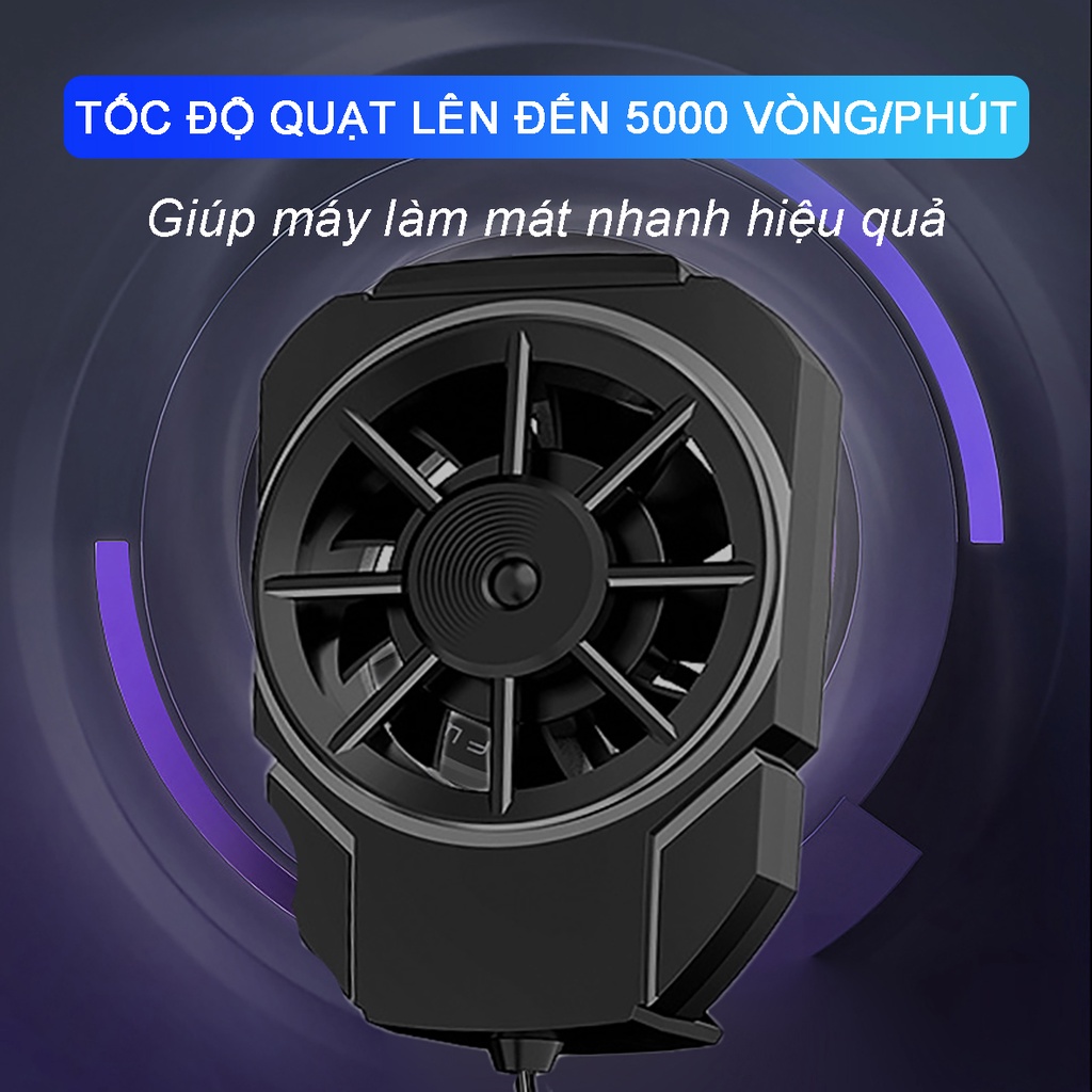 Quạt tản nhiệt điện thoại Memo FLA4 - Quạt gaming làm mát nhanh quạt 3 cánh chống ồn khi chơi game mobile - Hàng nhập khẩu