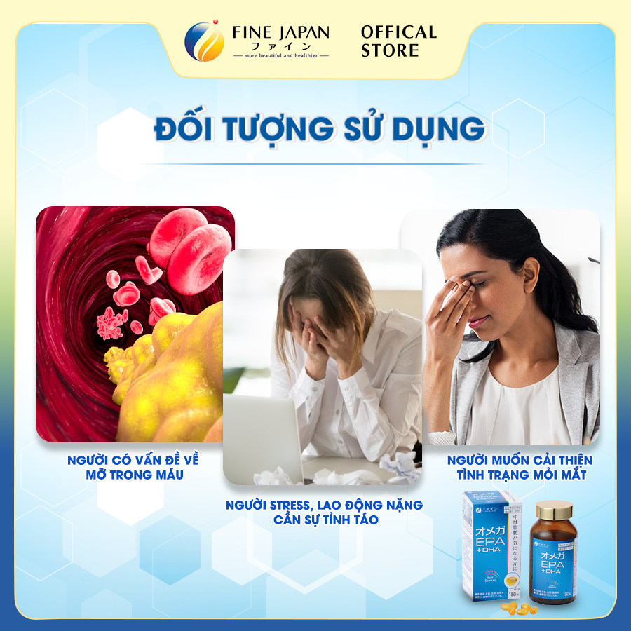 VIÊN UỐNG DẦU CÁ OMEGA EPA+DHA FINE JAPAN 150 VIÊN