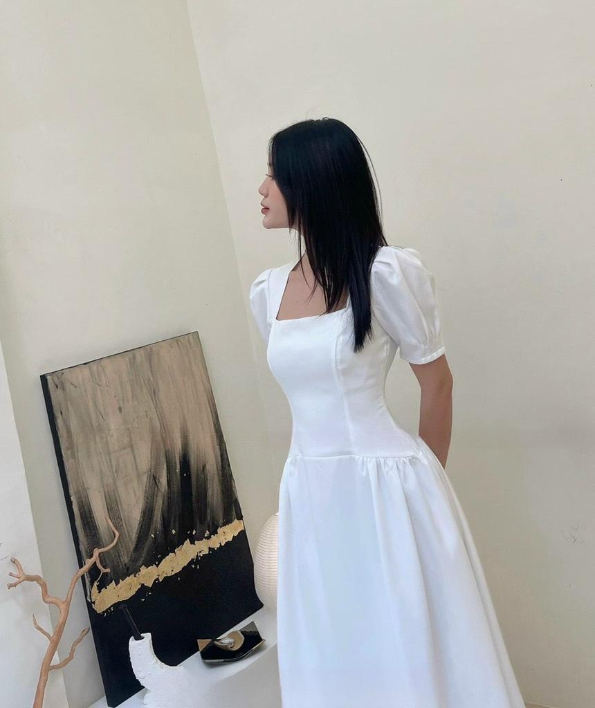 ĐẦM XOÈ TAY PHỒNG NHÚN HÔNG 14004