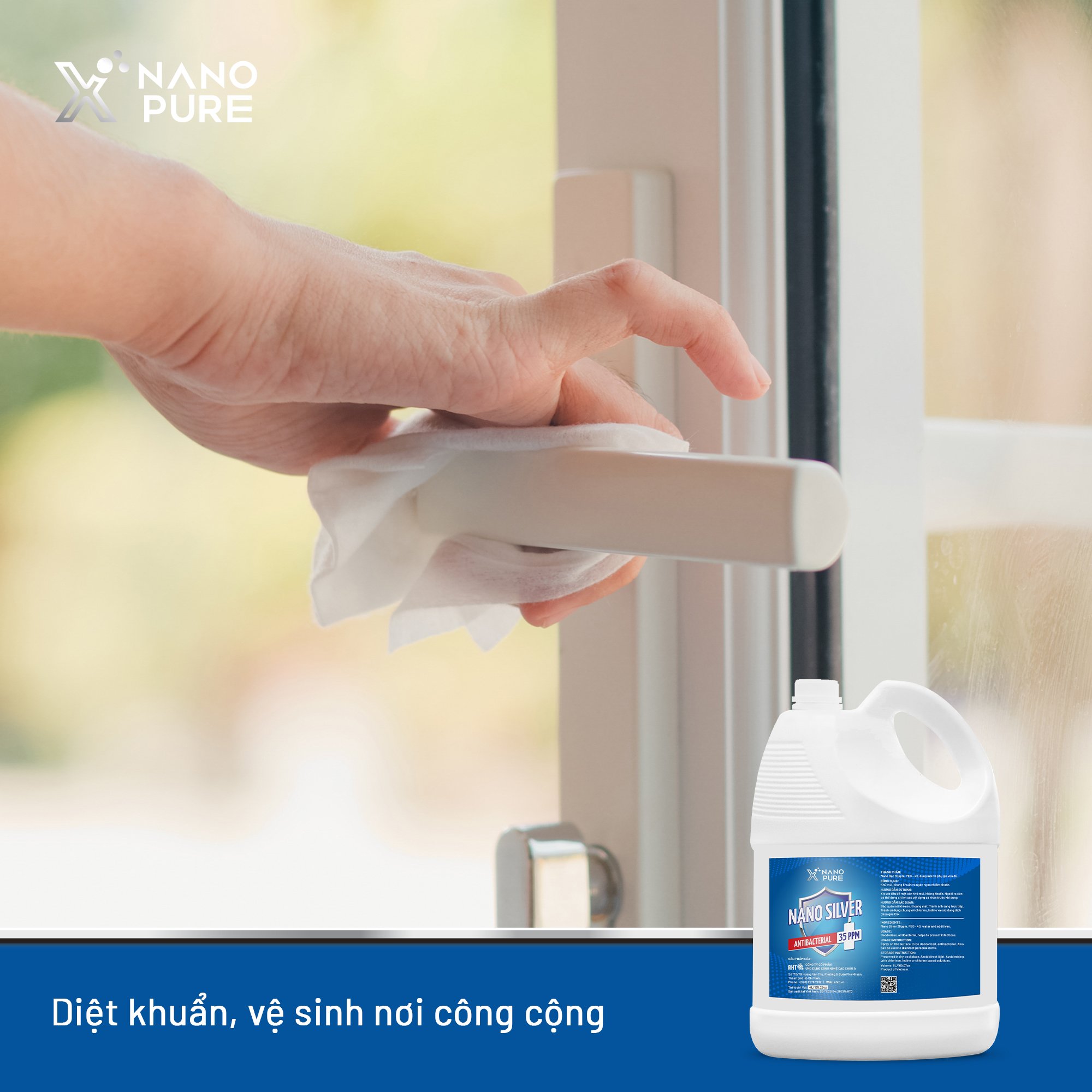 Dung Dịch Kháng Khuẩn Khử Mùi Nano Xpure Nano Bạc Antibacterial 35ppm