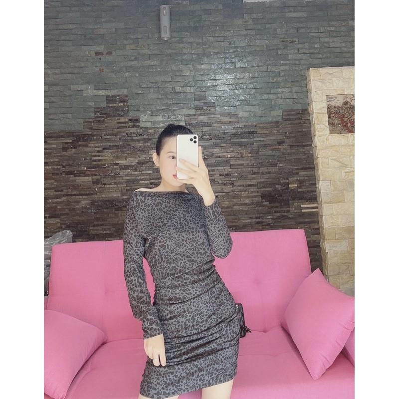 Đầm tay dài lệch vai