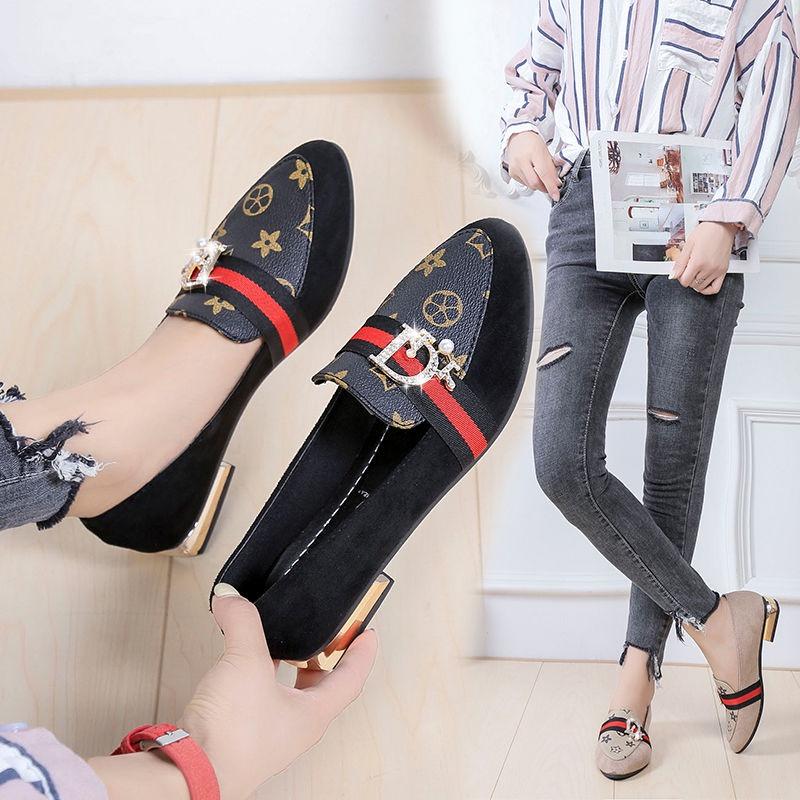 Giày búp bê mũi nhọn đế bằng phong cách Hàn Quốc thời trang mùa thu mới cho nữ