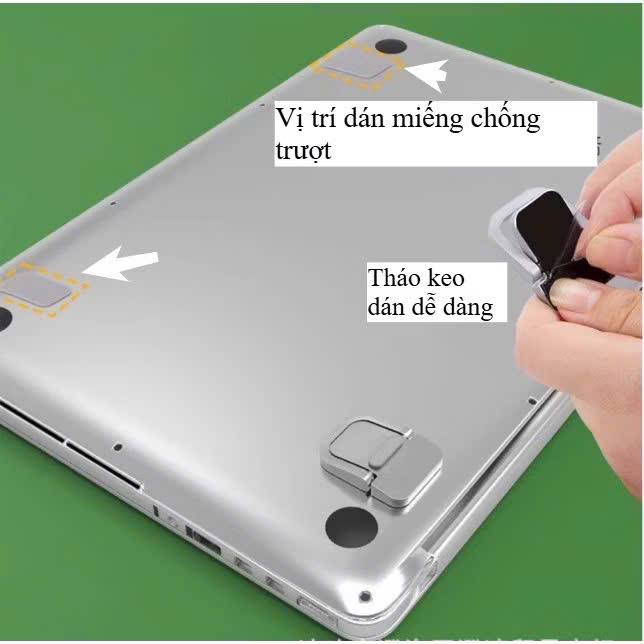 Giá đỡ giá kê tản nhiệt laptop mini siêu mỏng gấp gọn bằng kim loại 2 nấc điều chỉnh - Hàng chính hãng