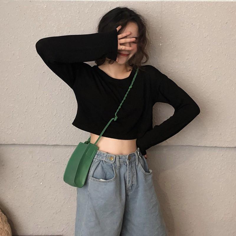 Áo thun nữ cổ tròn tay dài